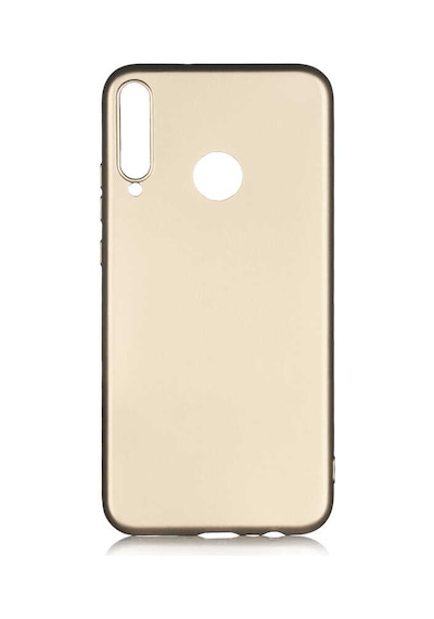 Noktaks - P40 Lite E Uyumlu - Kılıf Mat Soft Esnek Premier Silikon Kapak - T12983 - Gold Gold