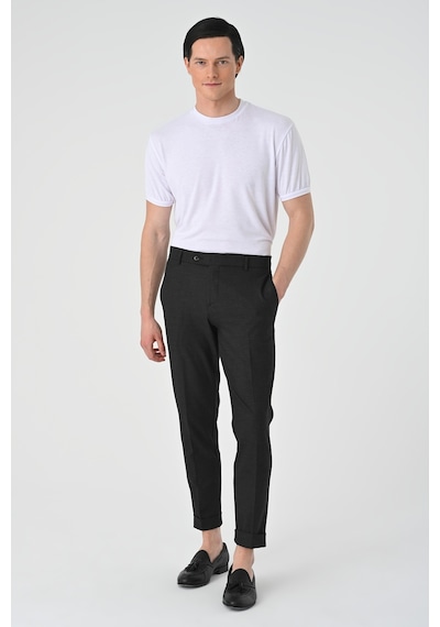 Antioch Regular Fit Duble Paça Erkek Pantolon Füme