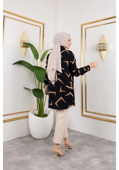 Hira Life Fashion Kadın Tesettür Giyim Ve Spor Giyime Uygun Düğme Detaylı Şık Desenli Dokuma Viskon Gömlek-tunik Siyah 3 Siyah 3 Hira Life Fashion Kadın Tesettür Giyim Ve Spor Giyime Uygun Düğme Detaylı Şık Desenli Dokuma Viskon Gömlek-tunik Siyah 3 Siyah 3
