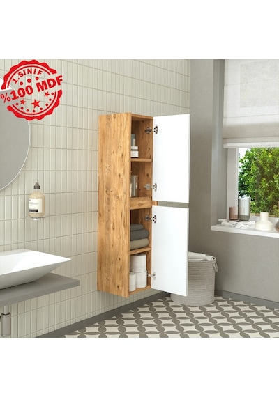 Banos Roomart Ayaksız 2 Kapaklı Ahşap-Mat Beyaz 130 x 35 CM Boy Beyaz