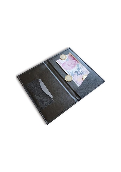 Hesap Sümeni Adisyon Kabı Vegan Deri Suni Deri 12 X 20 Cm. Siyah
