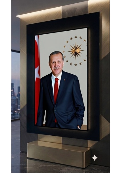 Recep Tayyip Erdoğan Reis Başkan Başkomutan Uzun Adam Rte 4mm Tamperli Uv Baskı Cam Tablo Ev Ofis Duvar Dekor Hediyelik Tablo Premium Marka Canlı Deluxe Uhd Baskı Gerçek Cam