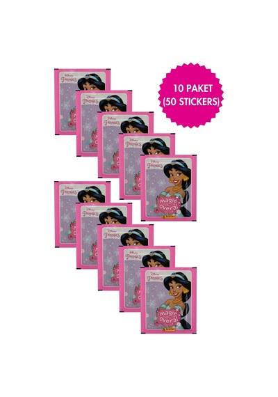 Toyika Panini Lisanslı Disney Prinses Koleksiyon 10 Paket 50 Stickers Çıkartma