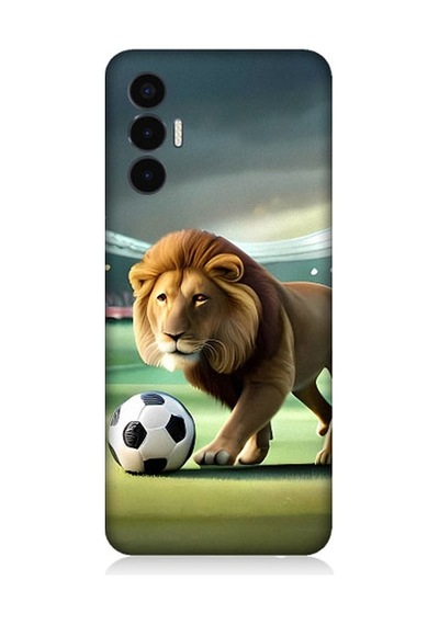 Tecno Pova 3 Uyumlu Gol Atan Aslan Desenli Silikon Kılıf