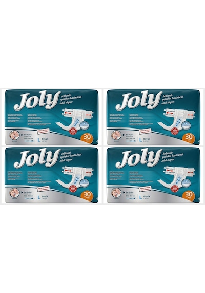 Joly Belbantlı Large Büyük Boy Hasta Bezi 120 Adet 4x30 Paket L