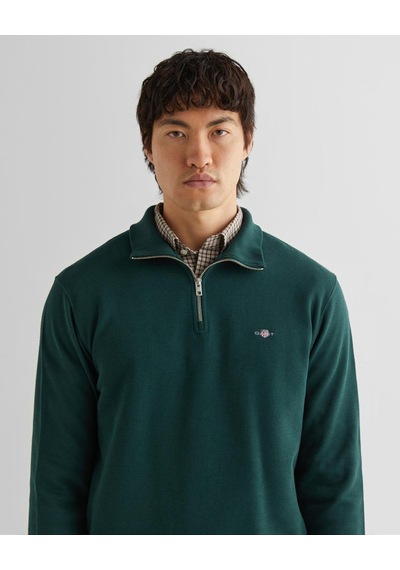 Gant Erkek Yeşil Regular Fit Yarım Fermuarlı Sweatshirt-11381 374-yeşil
