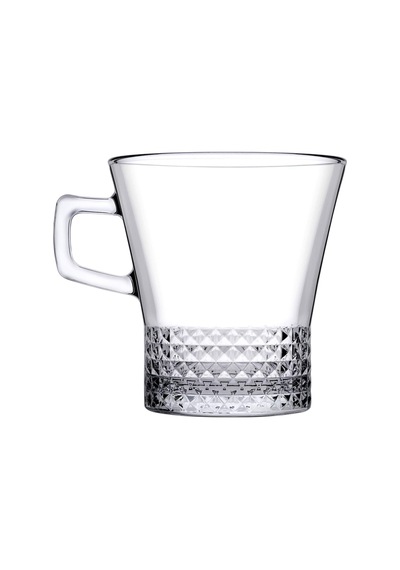 Çay Fincani Kulplu Cam 55703 6 Adet Şeffaf