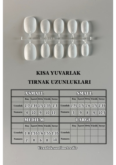 100 Adet Jel Tips Xsmall Beden Kısa Yuvarlak Protez Takma Tırnak Seti Xsmall