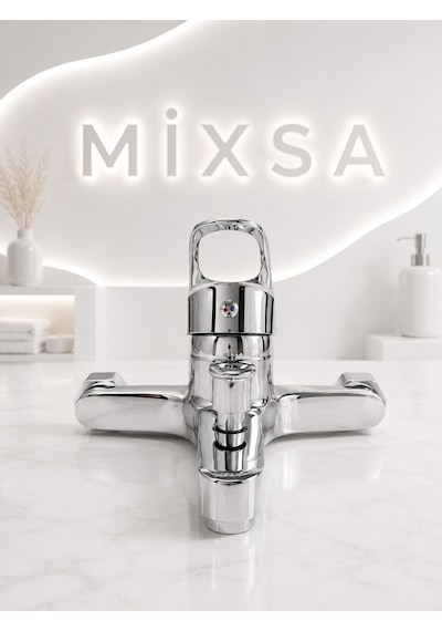 Lüx Premium Krom Robot Duş Seti Banyo-lavabo Bataryası 3'lü Set Şık Tasarım Duş Seti