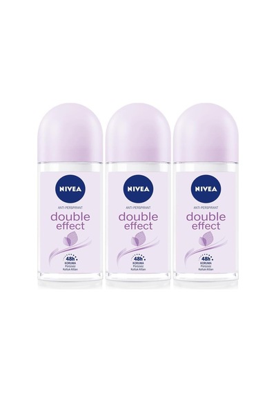 Kadın Roll-on Deodorant Double Effect 50ml, Ter Kokusuna Karşı 48 Saat Koruma, X3 Adet P10848
