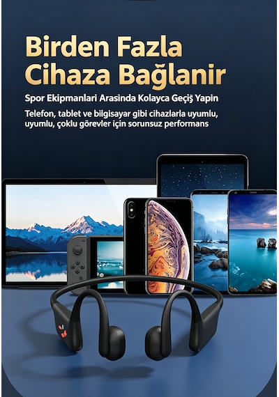 Tekoo Kemik İletimli Ipx8 Su Geçirmez Bluetooth 5.4 Kulaklık 32 Gb Dahili Hafızalı Siyah