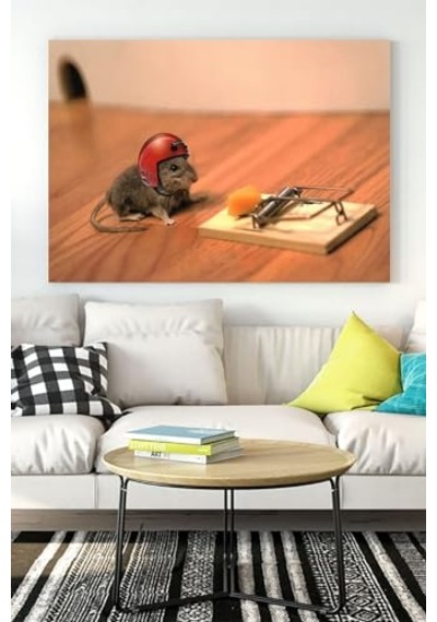 Pster15552 Cesur Fare Eğlenceli Mizahi Kanvas Tablo 21 X 30
