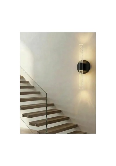 Bubbleflux Small 31 Cm Modern Tasarım Led Aplik - Duvar Lambası - Siyah - Pilli - Günışığı Siyah Pilli