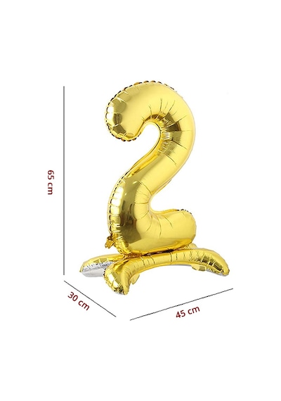 2 Rakam Ayaklı Folyo Balon. 65 CM - Altın