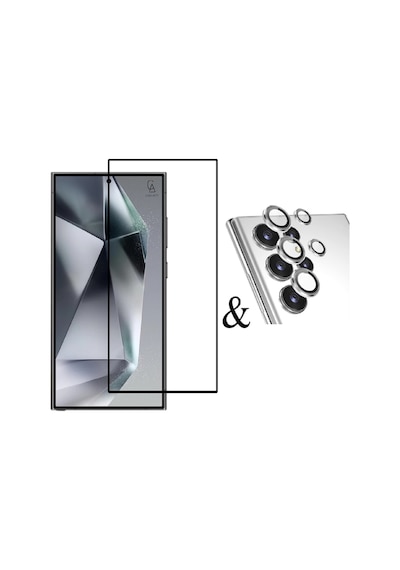 Samsung Galaxy S25 Ultra İle Uyumlu Kavisli Cam Ekran Koruyucu Ve Kamera Lens Koruyucu Seti