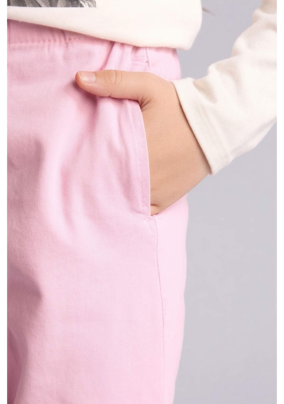 Defacto Wıde Leg Düz Paça Gabardin Pantolon Kız Çocuk G0607a826smpn171 Pembe-pn171