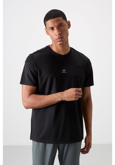 Tommy Life Siyah Polyester Nefes Alan Dokulu İnce Esnek Standart Fit Erkek Performans T-shirt - 88396 Siyah