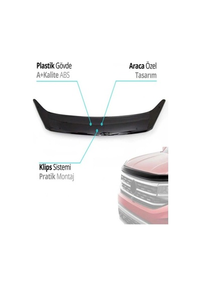Hyundai Tucson Ön Kaput Koruma Rüzgarlığı 2016-2020 Uyumlu