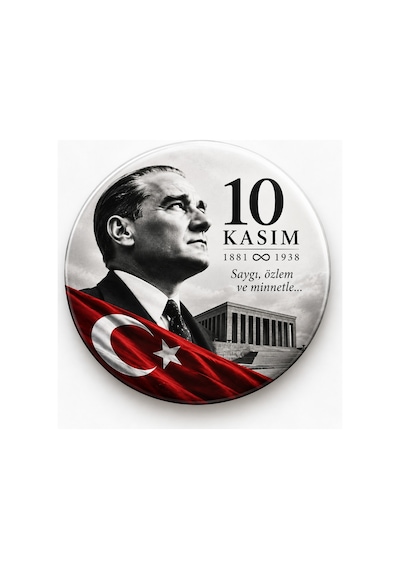 Minikutunuz 20 Li 10 Kasım Atatürk Rozet Seti 44 Mm Anıtkabir / Türk Bayraklı İğneli Yaka Rozeti 1881 1938 Diğer