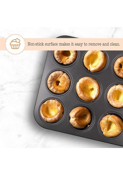 Ayrex 12'li Muffin Ve Cupcake Fırın Tepsisi Yapışmaz Metal Kek Kalıbı, 12 Gözlü Muffin Kabı, Cup Cake Pişi Diğer