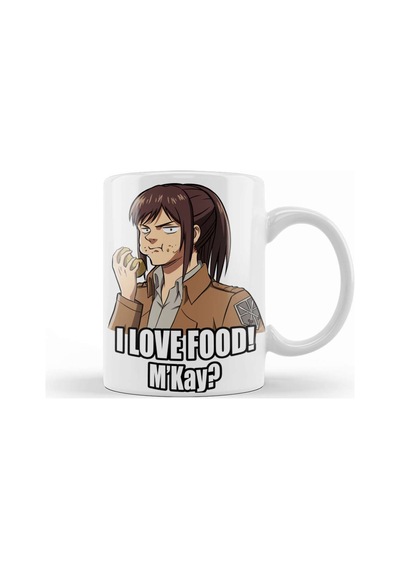 Attack On Titan Sasha I Love Food M'kay Kupa Bardak Porselen Karışık