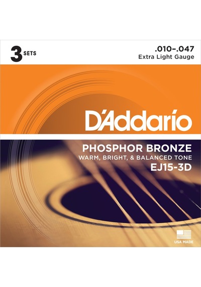 Daddario EJ153D 3 Paket Akustik Gitar Tel Seti