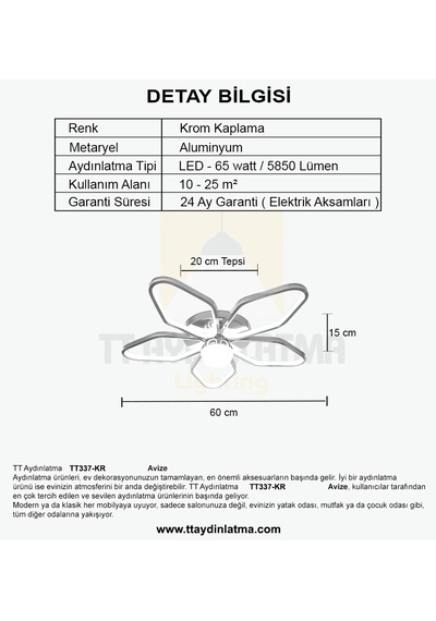 Tt337-kr Tt Ayd. 3 Renk Modüllü Toplu Krom Kaplama Led Avize Krom