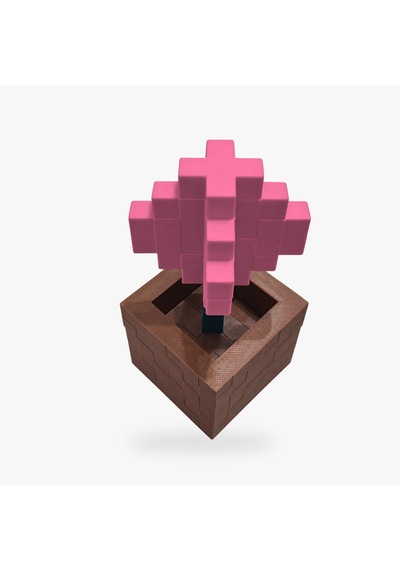 Piksel Alyum Biblo - 3d Baskı, Minecraft Esintili Pembe