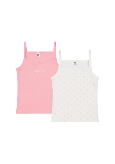 Civil Girls Kalp 2-10 Yaş Kız Çocuk 2'li Atlet - Standart 8-9 Yaş