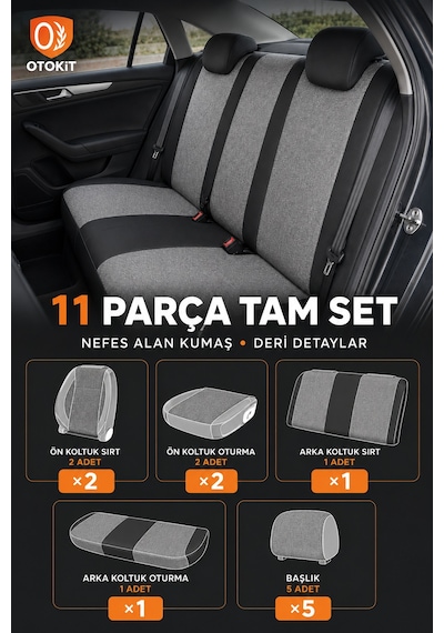 Mitsubishi Asx 2012 High Qualıty Koruyucu Gri Oto Koltuk Kılıfı