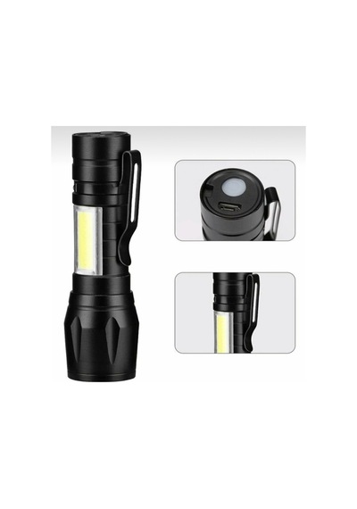 El Feneri Zoomlu 700 Lümen Anahtarlıklı Siyah