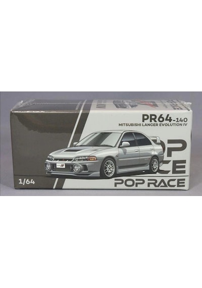 Pop Race Mitsubishi Lancer Evolution Iv Steel Silver Metallic 1:64 Diecast Model Araba Pr64-140 Gri