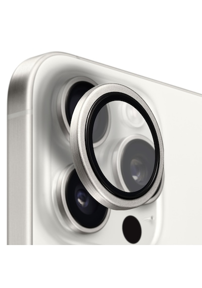 Buff Apple Uyumlu iPhone 16 Pro Max / 16 Pro Titanyum Lens Koruyucu Silver