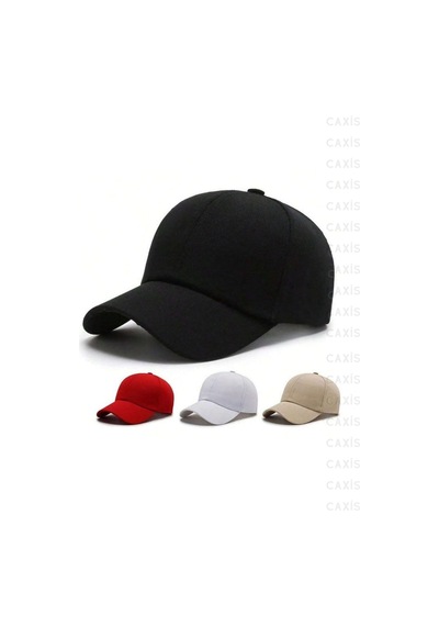 Caxis Spor Şapka Unisex 4 Adet Arkası Cırtlı Ayarlanabilir Siyah-beyaz-kırmızı-bej