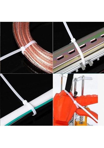 3.6x150 Mm Plastik Cırt Kelepçe 100'lü Paket Dayanıklı, Çok Amaçlı Kablo Bağı