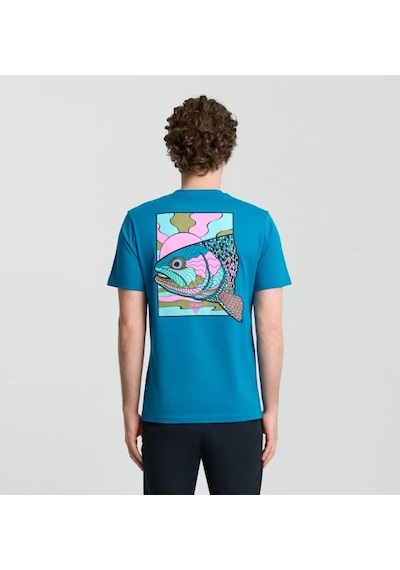 Columbia Csc M Pfg Trout Shine Ss Tee Erkek Kısa Kollu Tişört Cs0421 Mavi