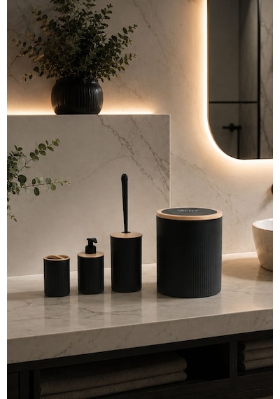 Decorev Banyo Seti Dc-6344 Vest 4prç Siyah Xx6 Siyah