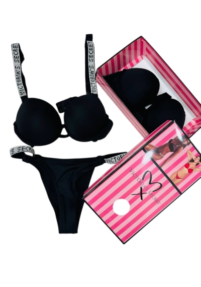 Victoria's Secret Victoria"s Secret Pusch Up Set Alt Üst Dolgulu Sütyen Ve Külot Takım 2"li Set Siyah