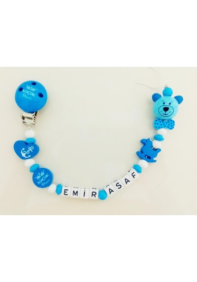 Isimli Emzik Zinciri - Emzik Askısı - Bebek Bez072 Çok Renkli Isimli Emzik Zinciri - Emzik Askısı - Bebek Bez072 Çok Renkli