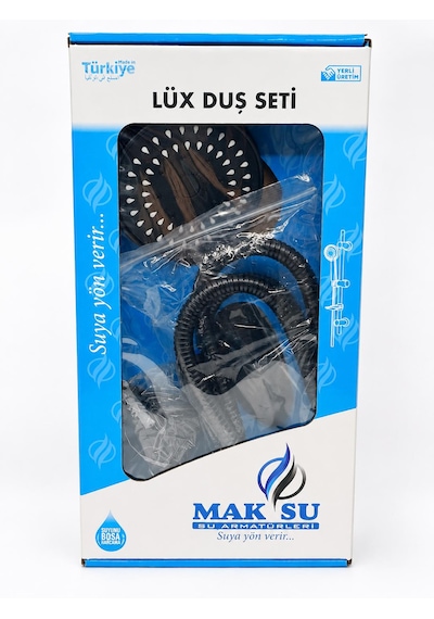 Mafsallı Duş Seti Siyah Mat - Siyah