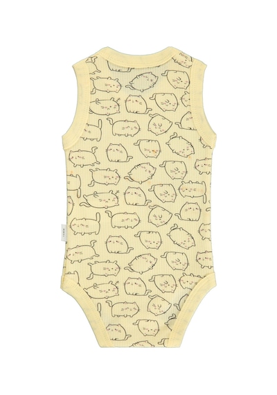 Civil Baby Kedi Empirme 1-36 Ay Çıtçıtlı Badi - Sarı Soft Sarı