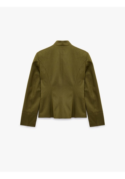 Koton Süs Düğmeli Gabardin Napolyon Ceket Slim Fit Pamuklu Uzun Kollu Haki 7wak20279ew