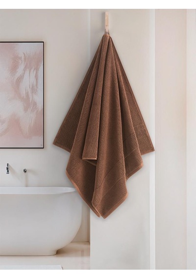 Cotton %100 Banyo Havlusu 70x140 Cm Koyu Kahverengi