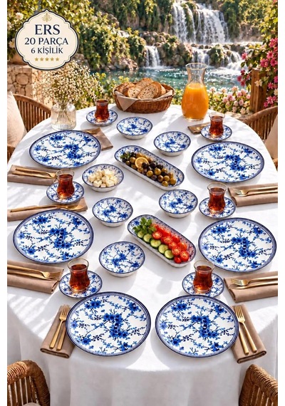 Lilya 20 Parça 6 Kişilik Kahvaltı Takımı Çok Renkli