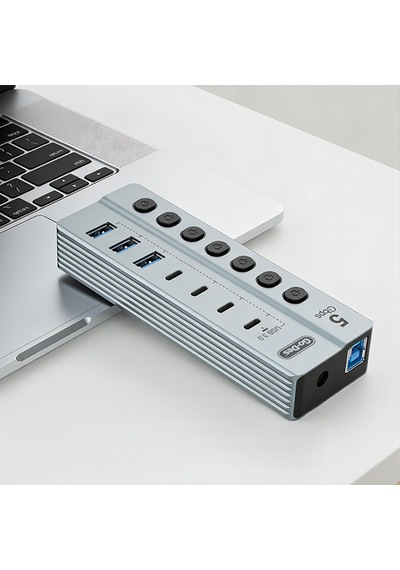 Go Des Gd-9212 7 İn 1 Çoklu Type-c Ve Usb Hub Çoğaltıcı Gri