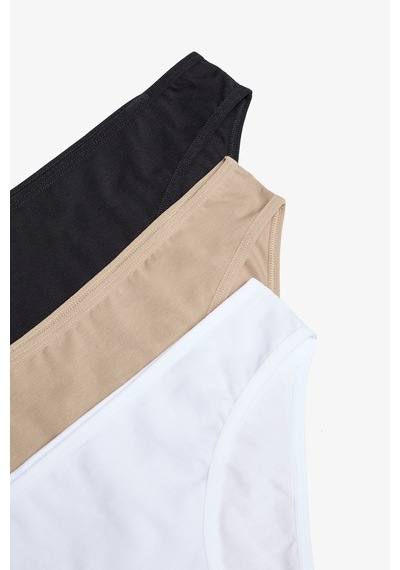 Penti Ten Siyah Beyaz Fresh Slip Paket 3lü Külot