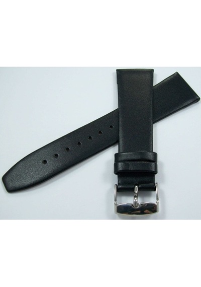 Bizon 18Mm Siyah Deri Saat Kayışı Dikişsiz Klasik Saat Kordonu Kü (325627031)