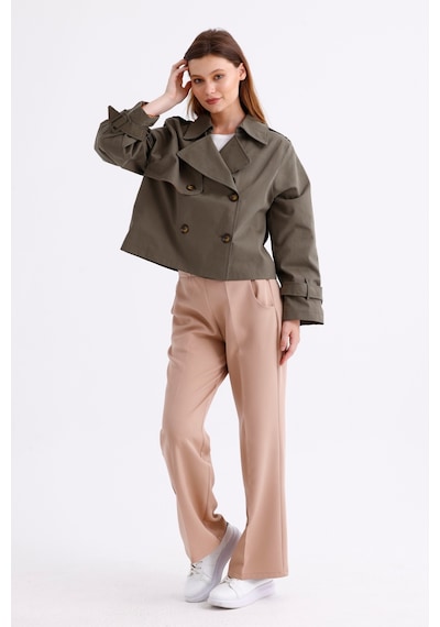 Pastelastore %100 Pamuk Gabardin Astarlı Oversize Geniş Kalıp Kadın Crop Kısa Trençkot 1122 Haki Pastelastore %100 Pamuk Gabardin Astarlı Oversize Geniş Kalıp Kadın Crop Kısa Trençkot 1122 Haki