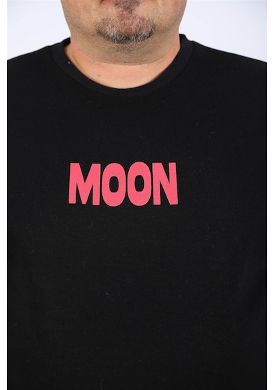 Moc Grande Mocgrande Büyük Beden Erkek Sweat Moon 22731 Sıyah Siyah