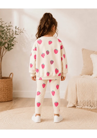 Eray Alp Kids Kız Çocuk Sweatshirt Tayt Takım Günlük Rahat Kombin Bej